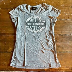 Harley-Davidson Women's Gray Short Sleeve Tee - Size Small